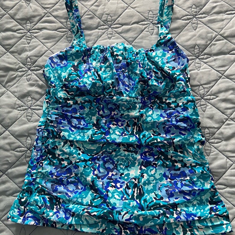Two piece bathing suit. Tank and shorts